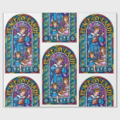 Vrede op Aarde Pre-Raphaelite glas in lood Cadeaupapier (Vlak)