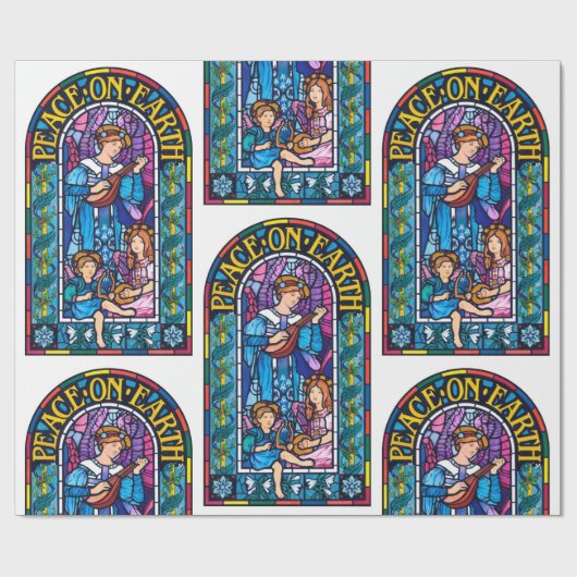 Vrede op Aarde Pre-Raphaelite glas in lood Cadeaupapier (Vlak)