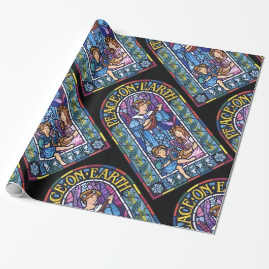 Vrede op Aarde Pre-Raphaelite glas in lood Cadeaupapier (Uitgerold)