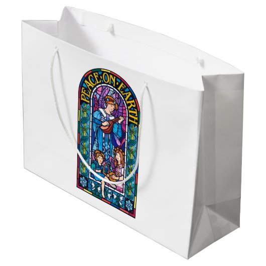 Vrede op Aarde Pre-Raphaelite grote geschenkzak Large Cadeautasje (Achterkant Gekanteld)