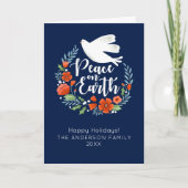 Vrede op aarde prettige kersttypografie feestdagen kaart (Voorkant)