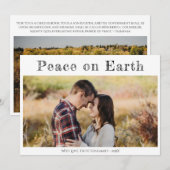 Vrede op Aarde Religieus Minimaal 2 Foto Kerstmis Feestdagenkaart (Voorkant / Achterkant)