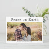 Vrede op Aarde Religieus Minimaal 2 Foto Kerstmis Feestdagenkaart (Staand voorkant)