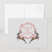 Vrede op Aarde rendiertje Feestdagenkaart (Voorkant / Achterkant)