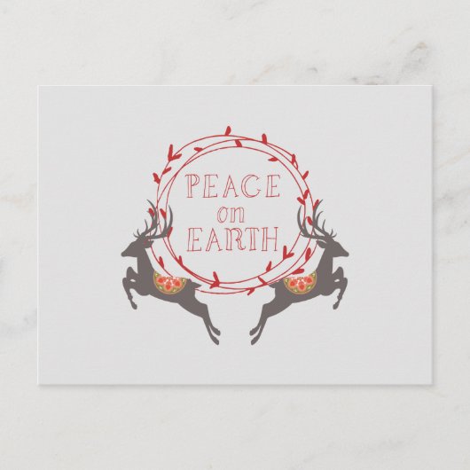 Vrede op Aarde rendiertje Feestdagenkaart (Voorkant)