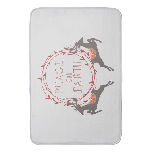 Vrede op Aarde rendiervakantie Badmat (Voorkant Verticaal)