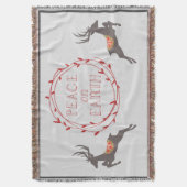 Vrede op Aarde rendiervakantie Deken (Voorkant Verticaal)