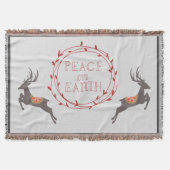 Vrede op Aarde rendiervakantie Deken (Voorkant)