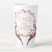 Vrede op Aarde rendiervakantie Latte Mok (Voorkant)