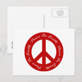 Vrede op Aarde Rode Vakantie Vredesteken Feestdagenkaart (Voorkant / Achterkant)