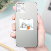 Vrede op aarde Rode vos vogel Winter Bos Bomen Sticker (Telefoon)