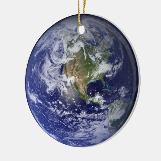 Vrede op aarde rond kerstversiering keramisch ornament (Links)