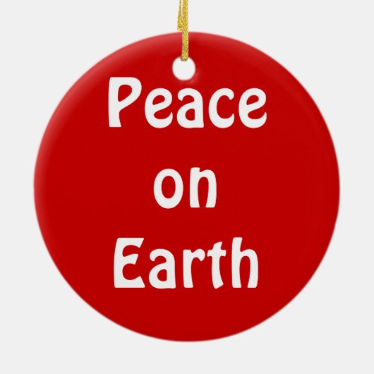 Vrede op aarde rond kerstversiering keramisch ornament (Achterkant)