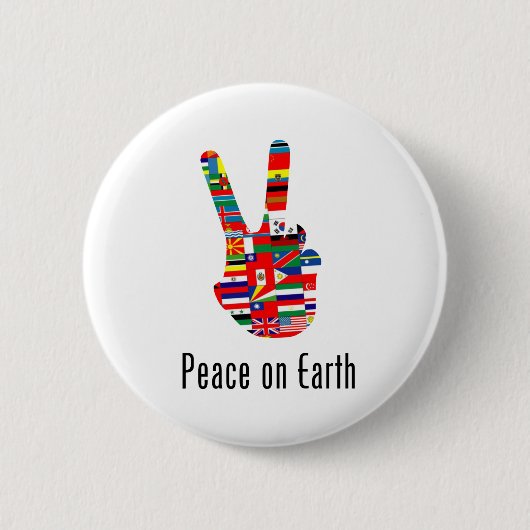 Vrede op aarde ronde button 5,7 cm (Voorkant)