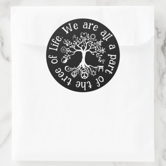 Vrede op aarde ronde sticker (Tas)