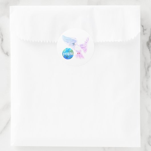 Vrede op aarde ronde sticker (Tas)