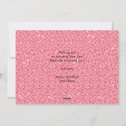 Vrede op Aarde Roze Glitter Elegant Script Modern Feestdagenkaart (Achterkant)