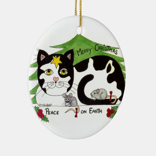 VREDE OP AARDE schattige versiering, dat moet wel. Keramisch Ornament (Rechts)