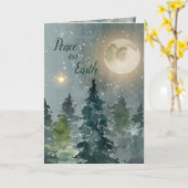 Vrede op aarde Schriftfoto Bos Kerstmis Kaart (Gele Bloem)