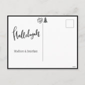 Vrede op aarde Script Zwart Wit Kerstkaart Feestdagenkaart (Achterkant)