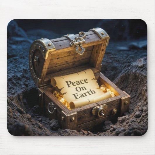 Vrede op aarde Scroll in een schatkist Muismat (Voorkant)