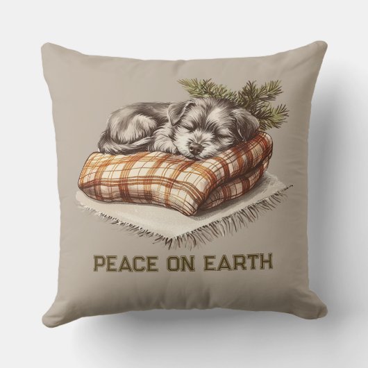 Vrede op Aarde Slaap Puppy Deken Kussen (Achterkant)