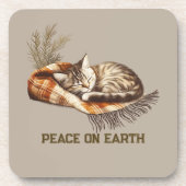 Vrede op Aarde Sleeping Kitten Blanket Bier Onderzetter (Voorkant)