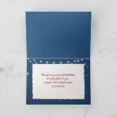 Vrede op Aarde Sneeuwmannen op Blauw Feestdagen Kaart (Binnen)