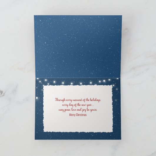 Vrede op Aarde Sneeuwmannen op Blauw Feestdagen Kaart (Binnen)