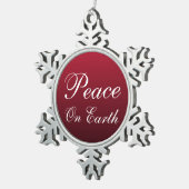 Vrede op Aarde Sneeuwvlok Kerstversiering Tin Sneeuwvlok Ornament (Rechts)