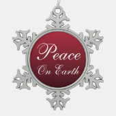 Vrede op Aarde Sneeuwvlok Kerstversiering Tin Sneeuwvlok Ornament (Voorkant)