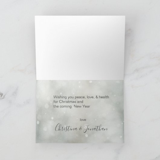 Vrede op aarde | Snowy Landscape Kerstmis Bedankkaart (Binnen)