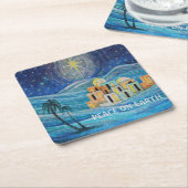 Vrede op Aarde Ster van Bethlehem Chanoeka Kartonnen Onderzetters (Schuin)