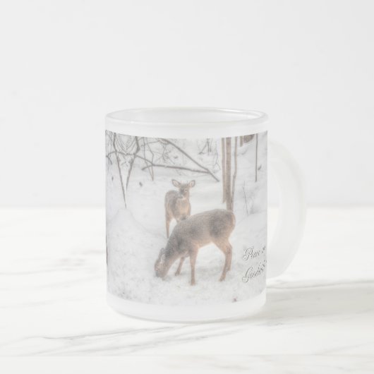 Vrede op aarde - twee uur in sneeuwige Bossen Matglas Koffiemok (Voorkant rechts)