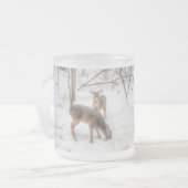 Vrede op aarde - twee uur in sneeuwige Bossen Matglas Koffiemok (Voorkant links)