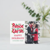 VREDE OP AARDE Vakantie Kerstmis Kerstmis CUSTOM F Briefkaart (Staand voorkant)