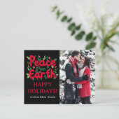 VREDE OP AARDE Vakantie Kerstmis Kerstmis CUSTOM F Briefkaart (Staand voorkant)