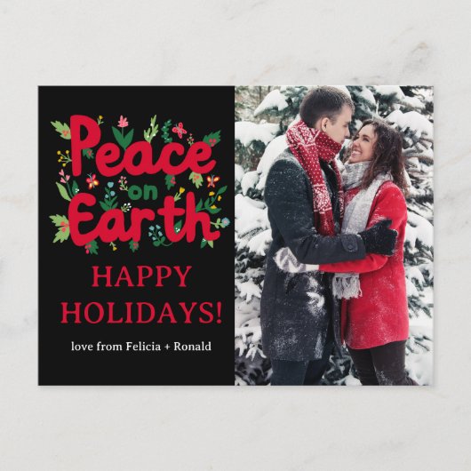 VREDE OP AARDE Vakantie Kerstmis Kerstmis CUSTOM F Briefkaart (Voorkant)