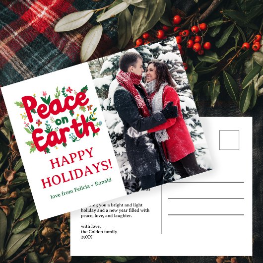 VREDE OP AARDE Vakantie Kerstmis Kerstmis CUSTOM F Briefkaart