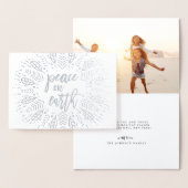 Vrede op aarde | Vakantiefoto Silver Folie Kaarten (Display)