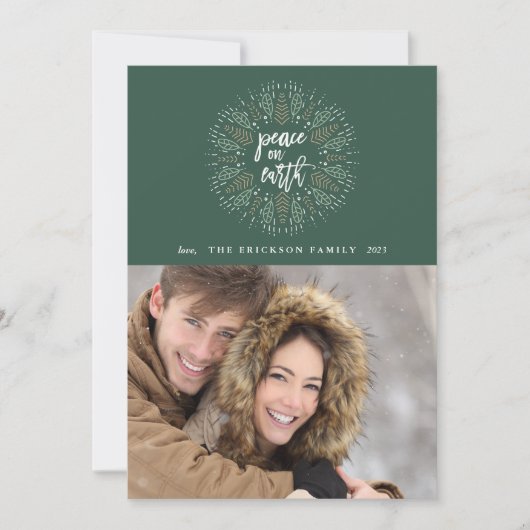 Vrede op aarde | Vakantieknopkaart Feestdagenkaart (Voorkant)