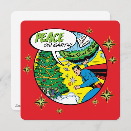 Vrede op aarde van superman feestdagenkaart (Voorkant / Achterkant)
