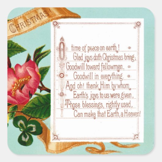 Vrede op aarde vierkante sticker (Voorkant)