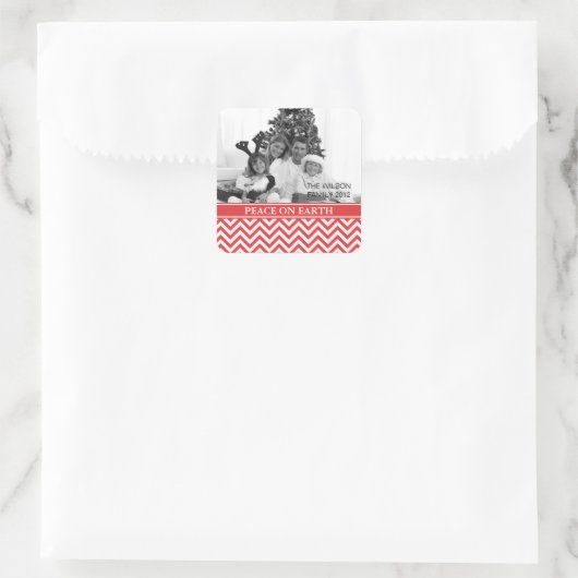 Vrede op aarde vierkante sticker (Tas)