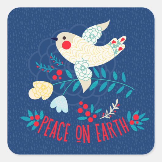 Vrede op aarde vierkante sticker (Voorkant)