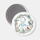 Vrede op aarde vogel- en kransvakantie magneet (Voorkant / Achterkant)