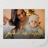 Vrede op aarde Volledige foto Folie Feestdagenkaart (Voorkant)