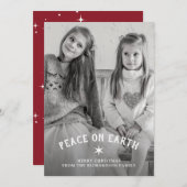 Vrede op aarde voor kerst | Ster en foto Feestdagenkaart (Voorkant / Achterkant)