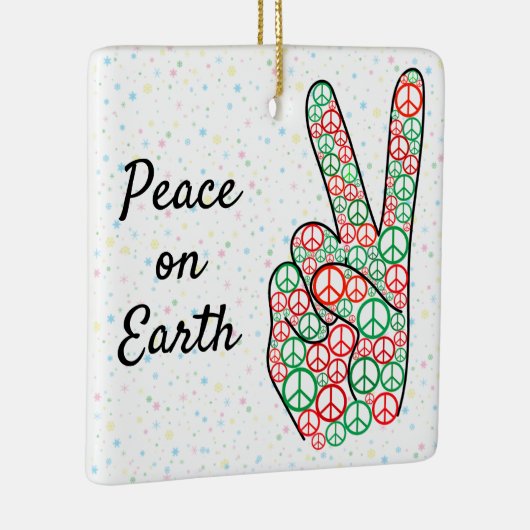 Vrede op aarde voor kerstmis keramisch ornament (Rechts)