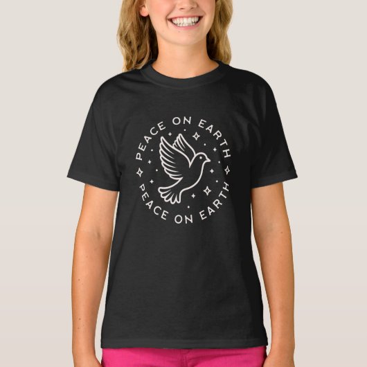 Vrede op aarde vredige kerstwensen t-shirt (Voorkant)